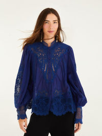 CHECK VUE_Navy Blue Blouse - Navy Blue
