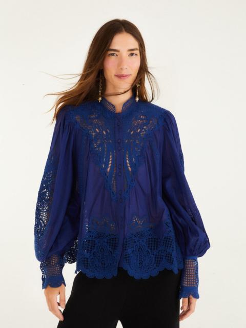 CHECK VUE_Navy Blue Blouse - Navy Blue