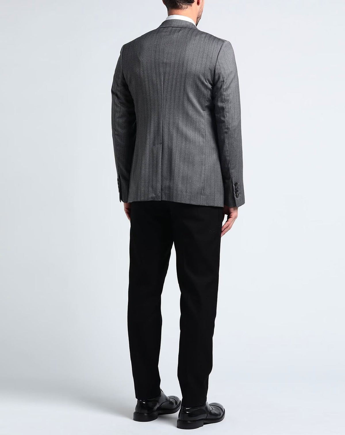 Blazer à double boutonnage en laine - Gris Clair