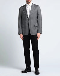 Blazer à double boutonnage en laine - Gris Clair