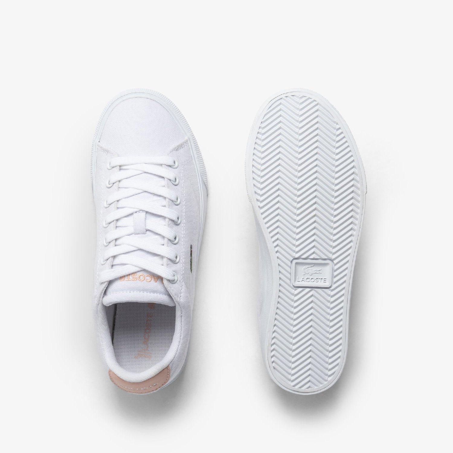Sneakers basses en tissu - White & Light Pink