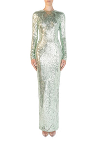 Robe longue Adela à paillettes - Sea Glass