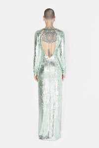 Robe longue Adela à paillettes - Sea Glass
