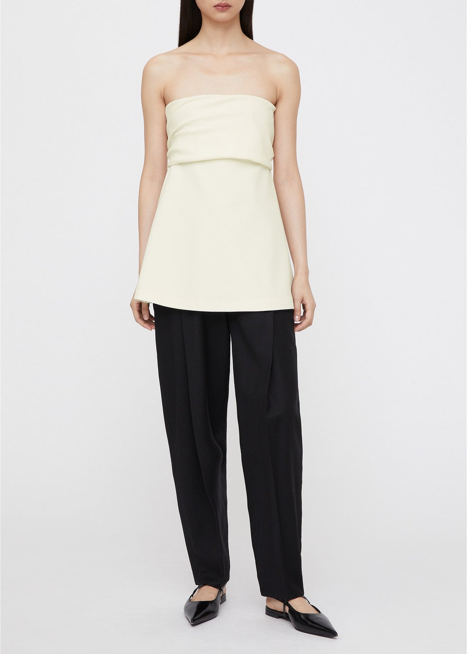 Wool-blend bandeau top - Bone