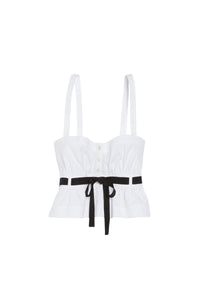 Top bretelle Caraco - Blanc