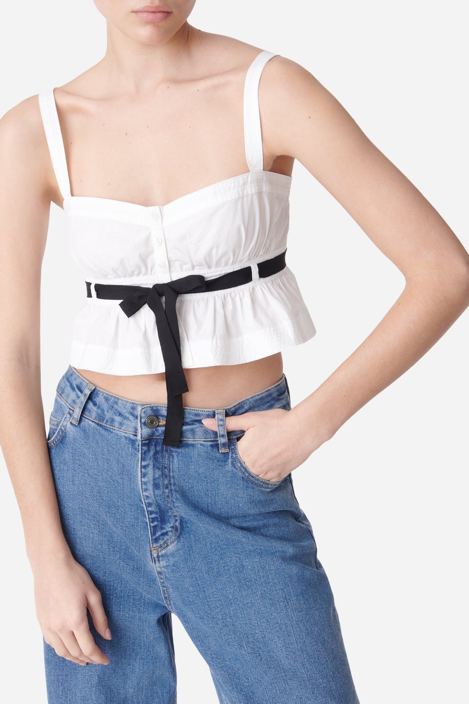 Top bretelle Caraco - Blanc