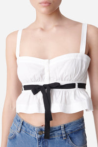 Top bretelle Caraco - Blanc