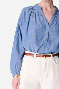 Nipoa round-neck blouse - Chambray