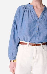 Blouse à col rond Nipoa - Chambray