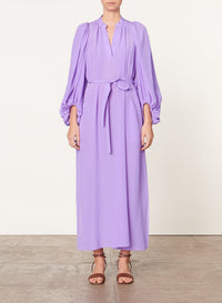 Robe longue Canessa en soie - Violet