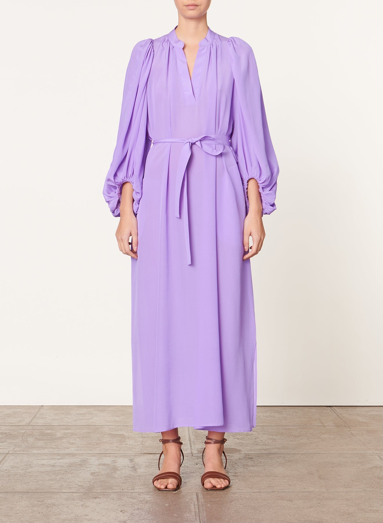 Robe longue Canessa en soie - Violet