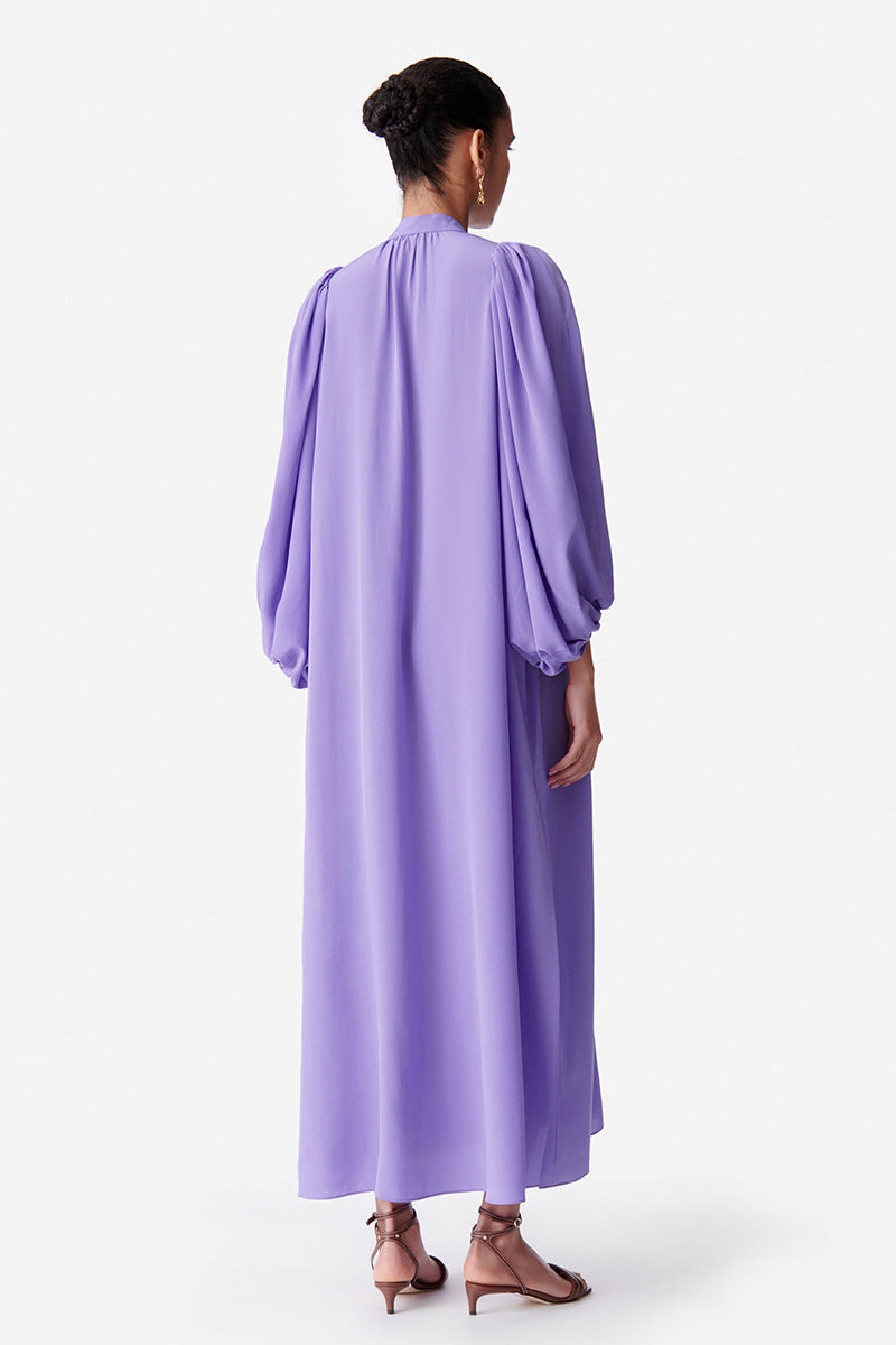 Robe longue Canessa en soie - Violet