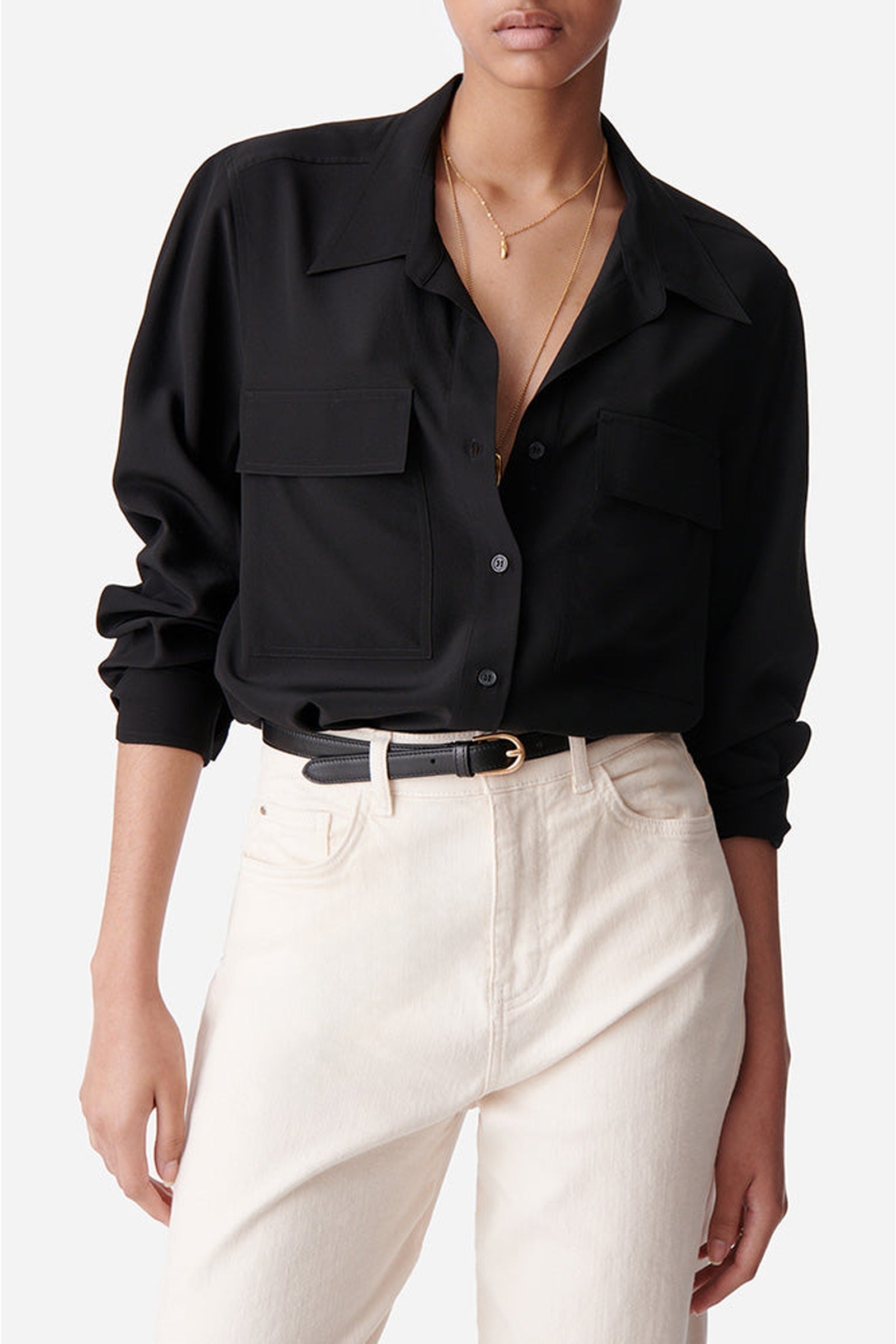 Chemise Demo en soie - Noir