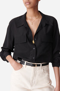 Chemise Demo en soie - Noir