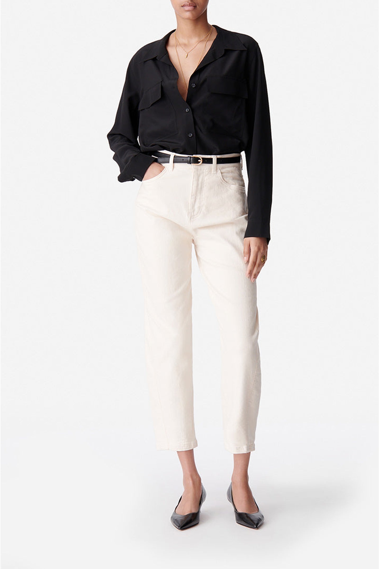 Chemise Demo en soie - Noir