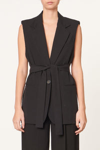 Christen sleeveless jacket - Black
