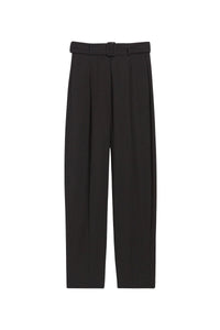 Pantalon ample à pinces avec ceinture - Noir