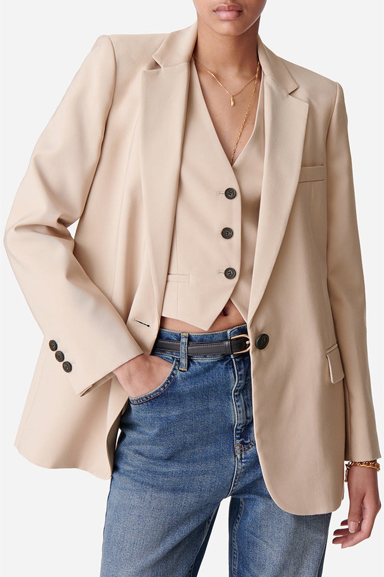 Blazer droit Tilia - Taupe