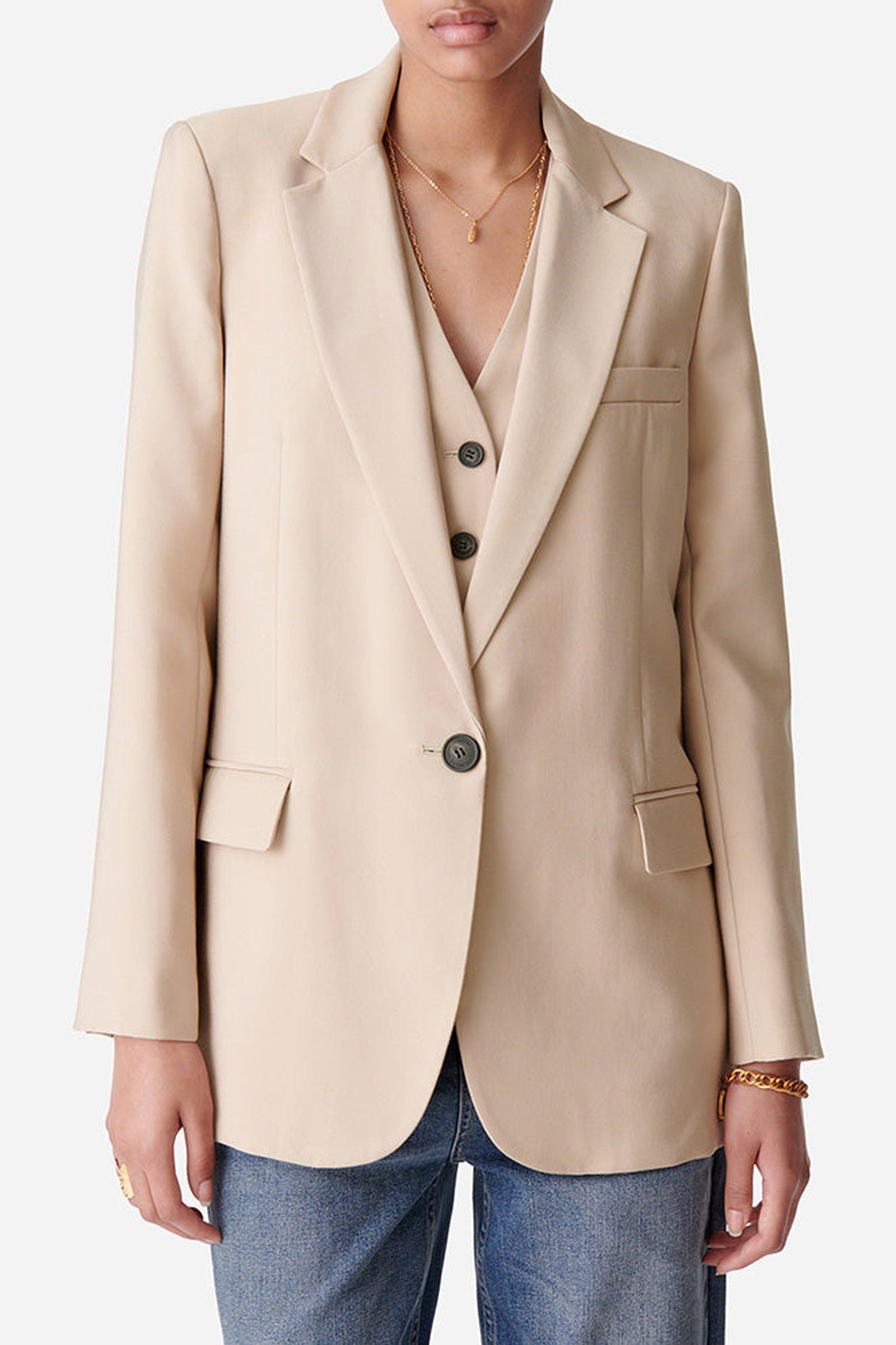 Blazer droit Tilia - Taupe