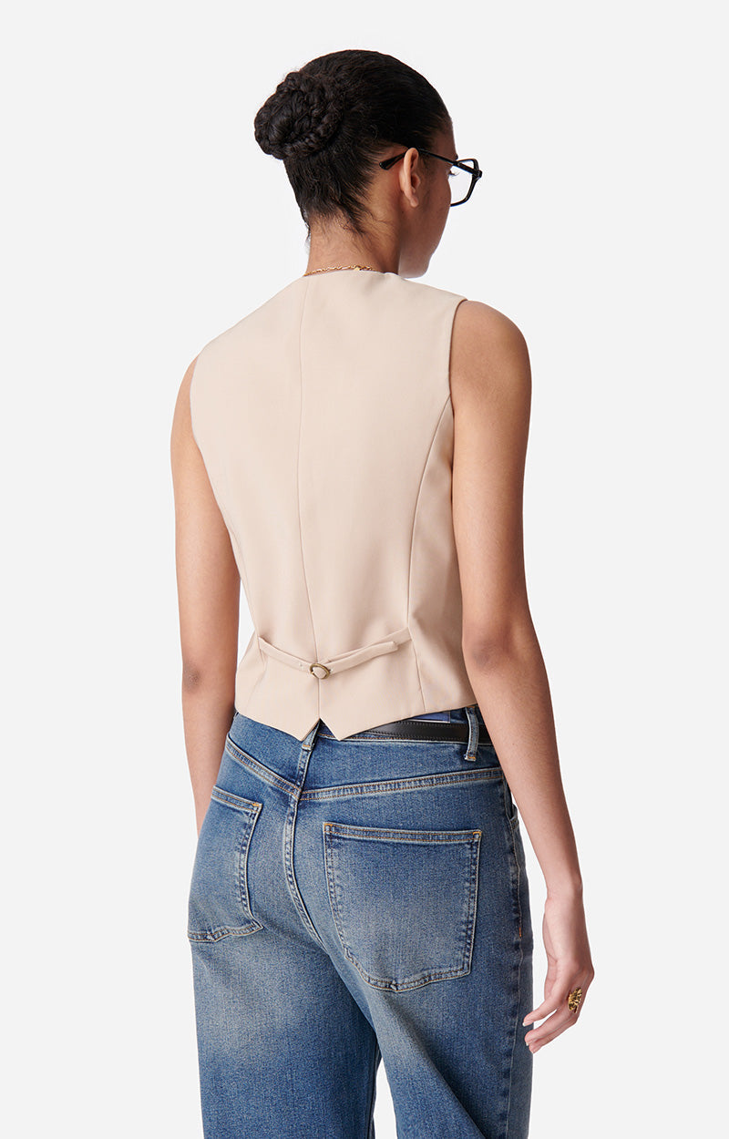 Gilet court sans manches Benson - Taupe