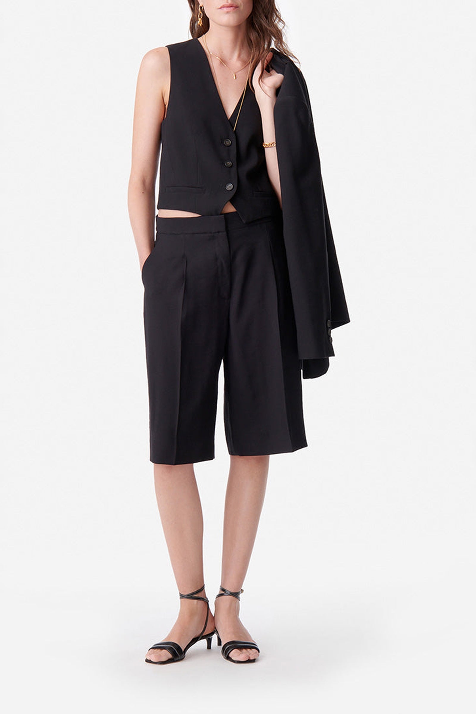 Veston sans manches court Benson - Noir