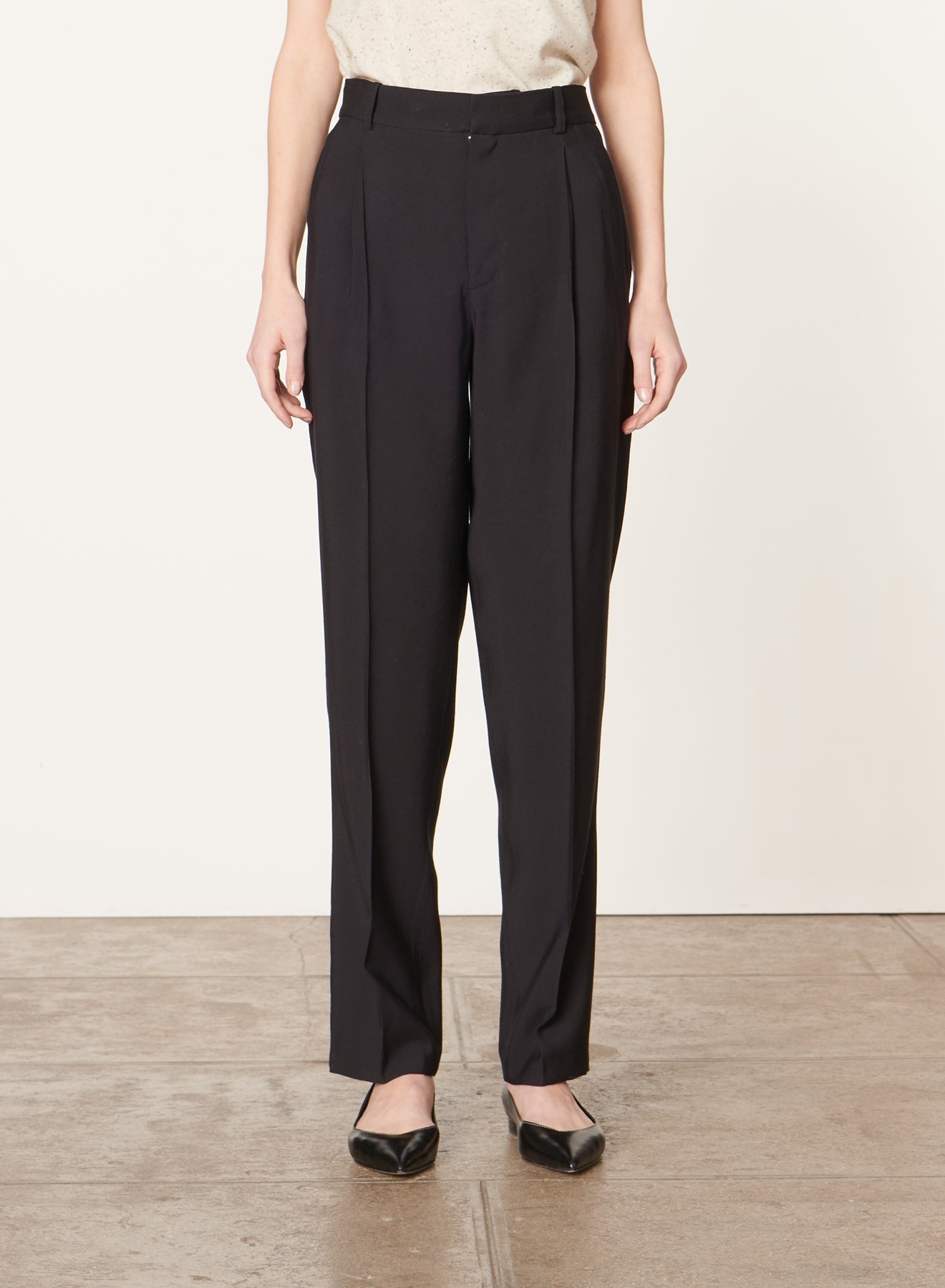 Pantalon taille haute à pinces Dude - Noir