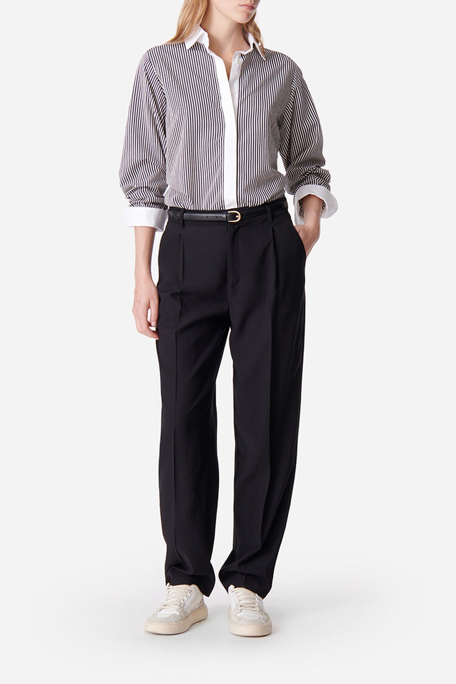 Pantalon taille haute à pinces Dude - Noir