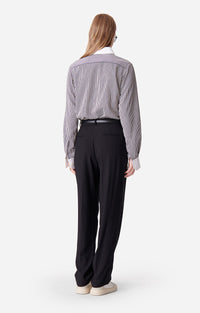 Pantalon taille haute à pinces Dude - Noir