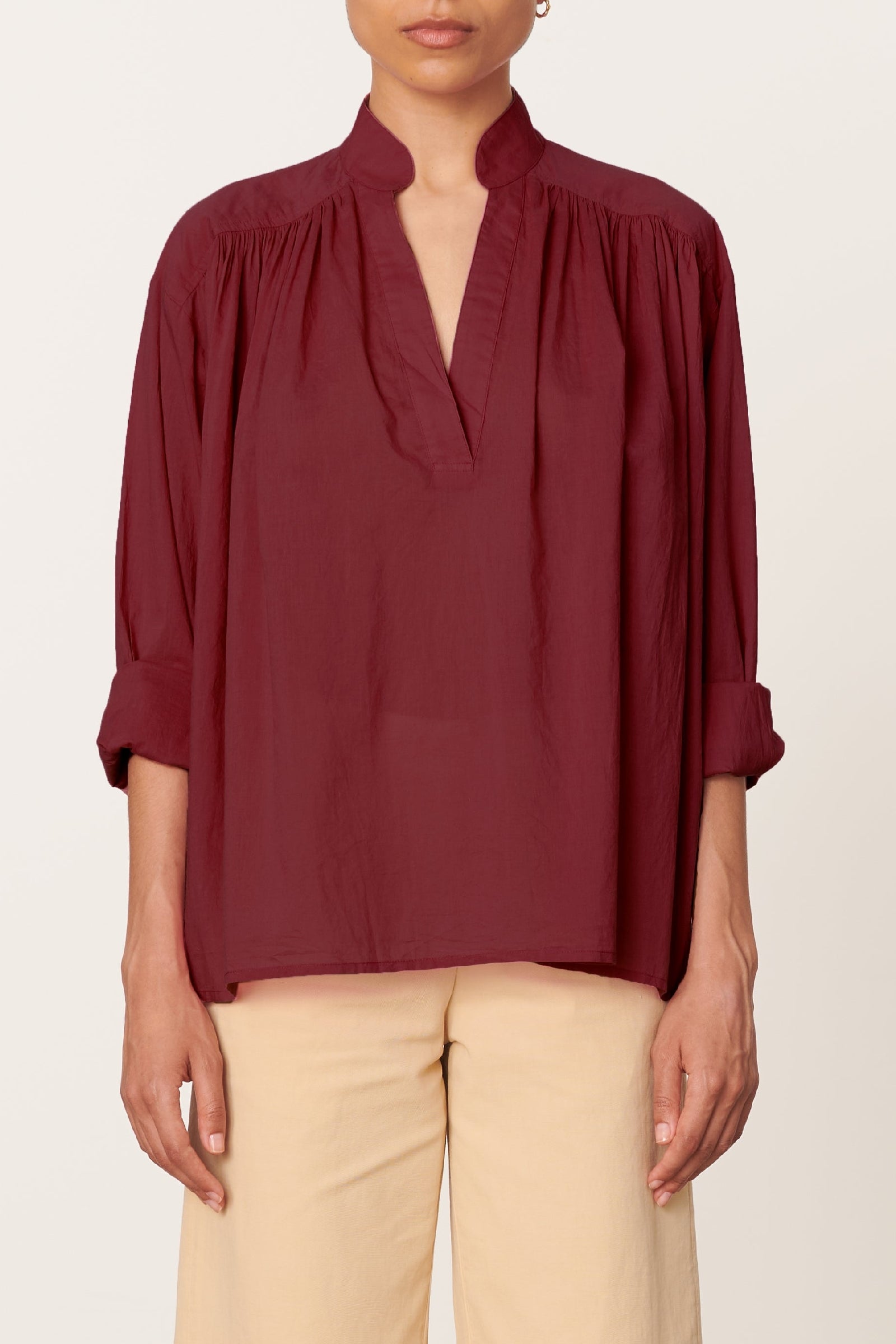 Calvin cotton blouse - Bordeaux