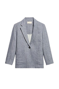 Blazer structuré Caline en lin mélangé - Bleu Chiné