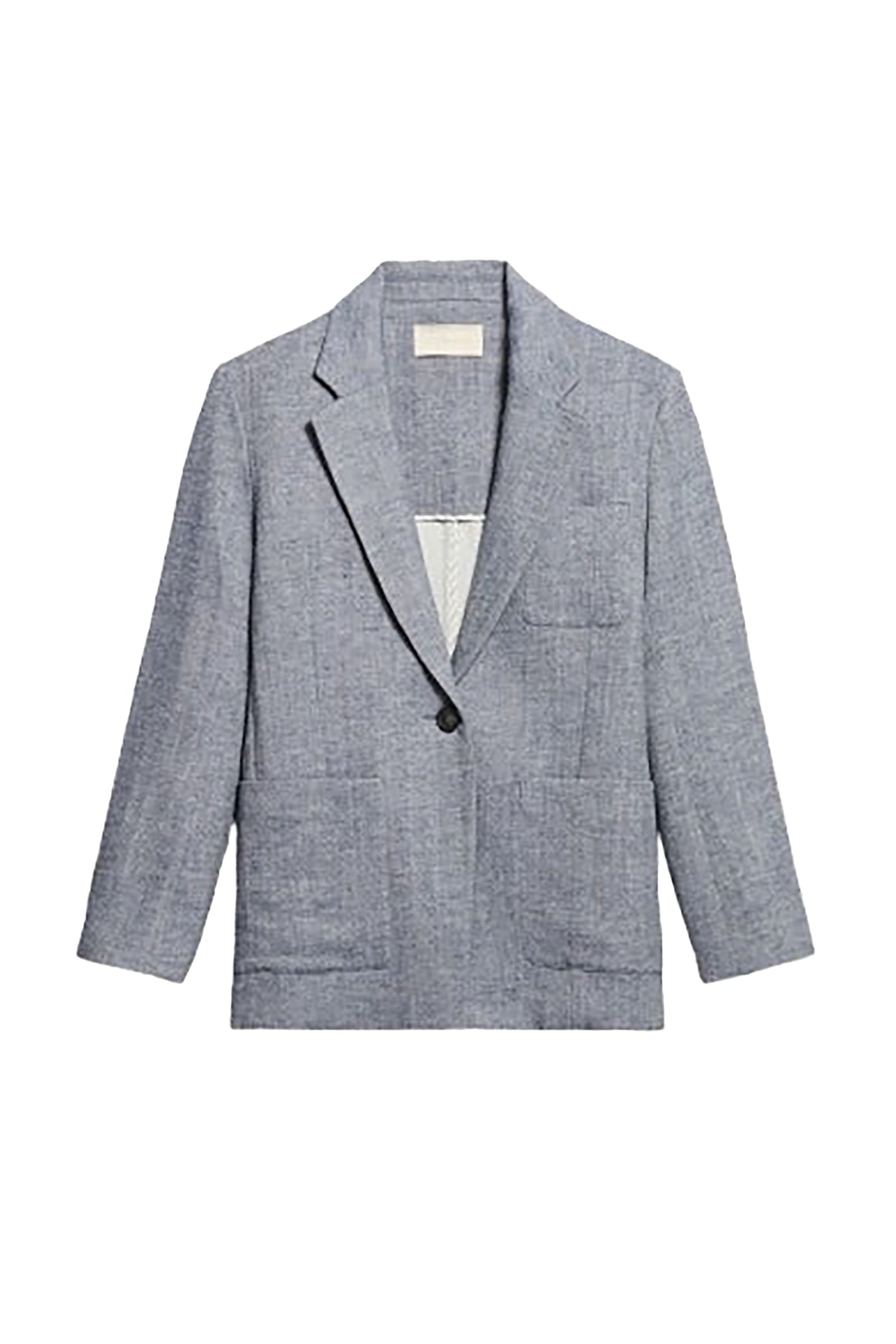 Blazer structuré Caline en lin mélangé - Bleu Chiné