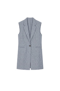 Veste sans manches - Bleu Chiné