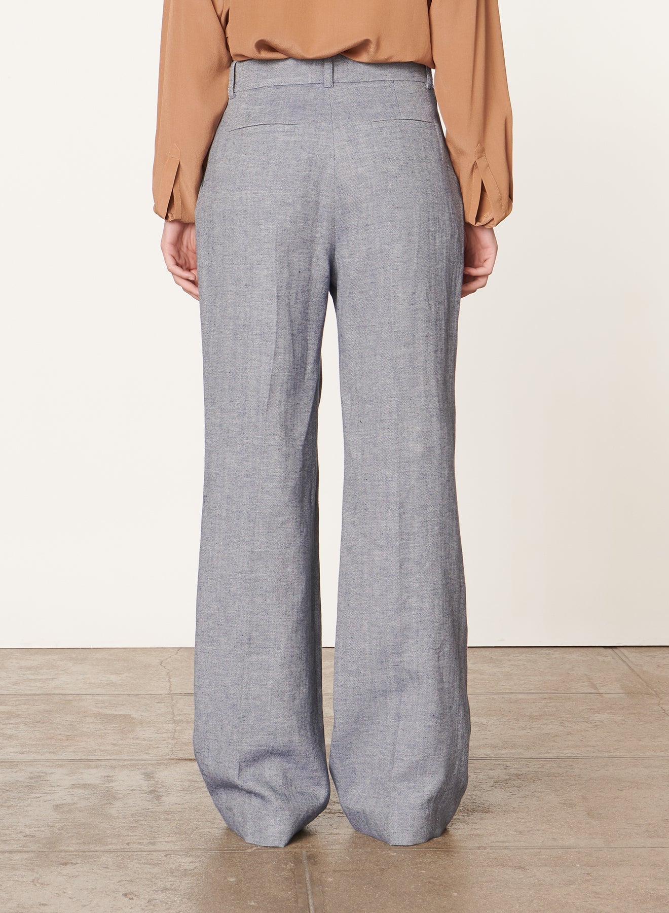 Pantalon Cyrano en lin mélangé - Bleu Chiné