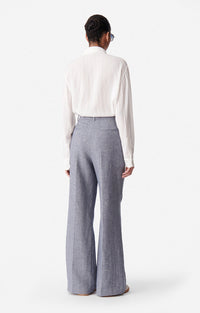 Pantalon Cyrano en lin mélangé - Bleu Chiné