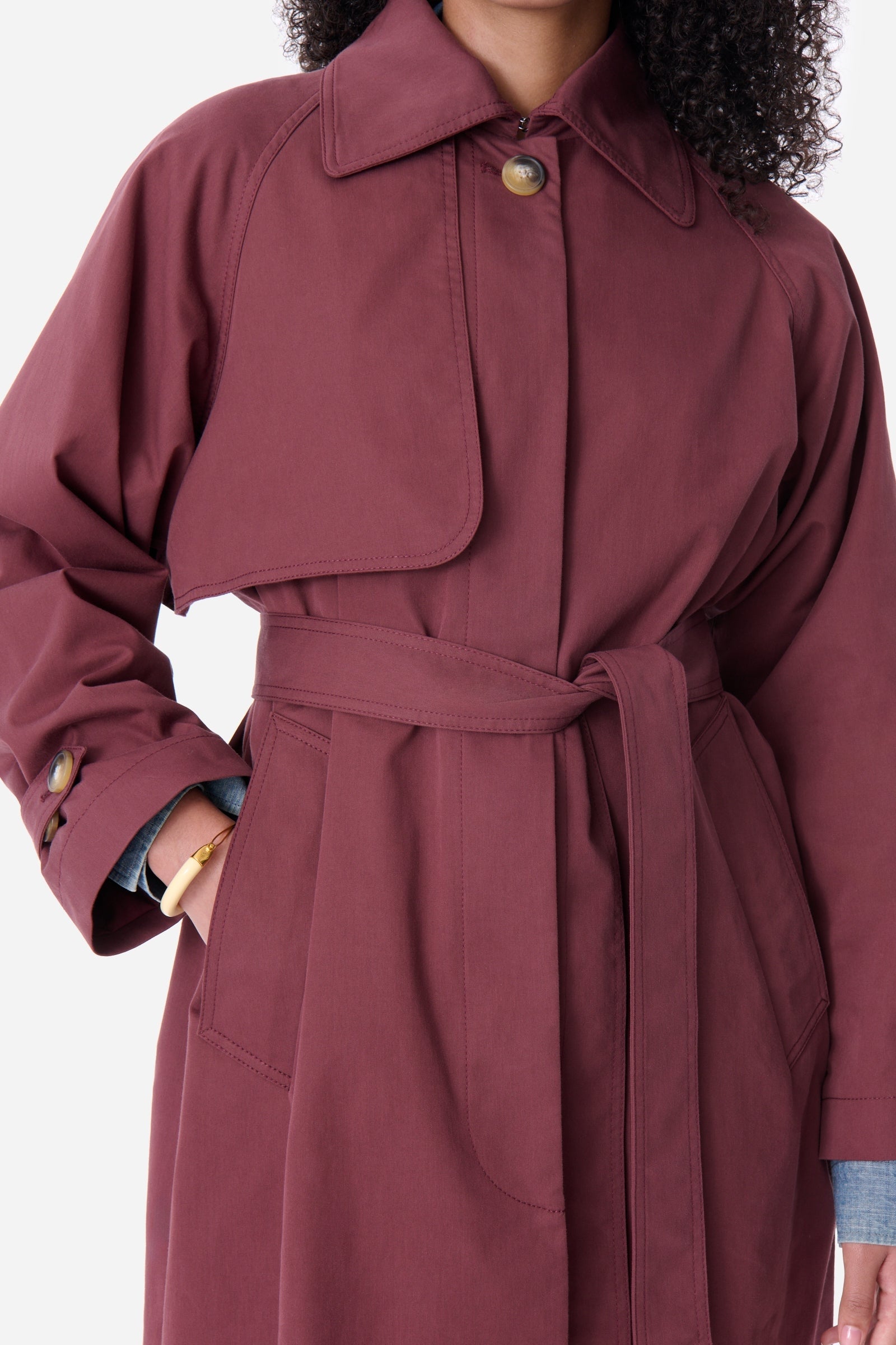 Dexter Long Trench Coat - Fig