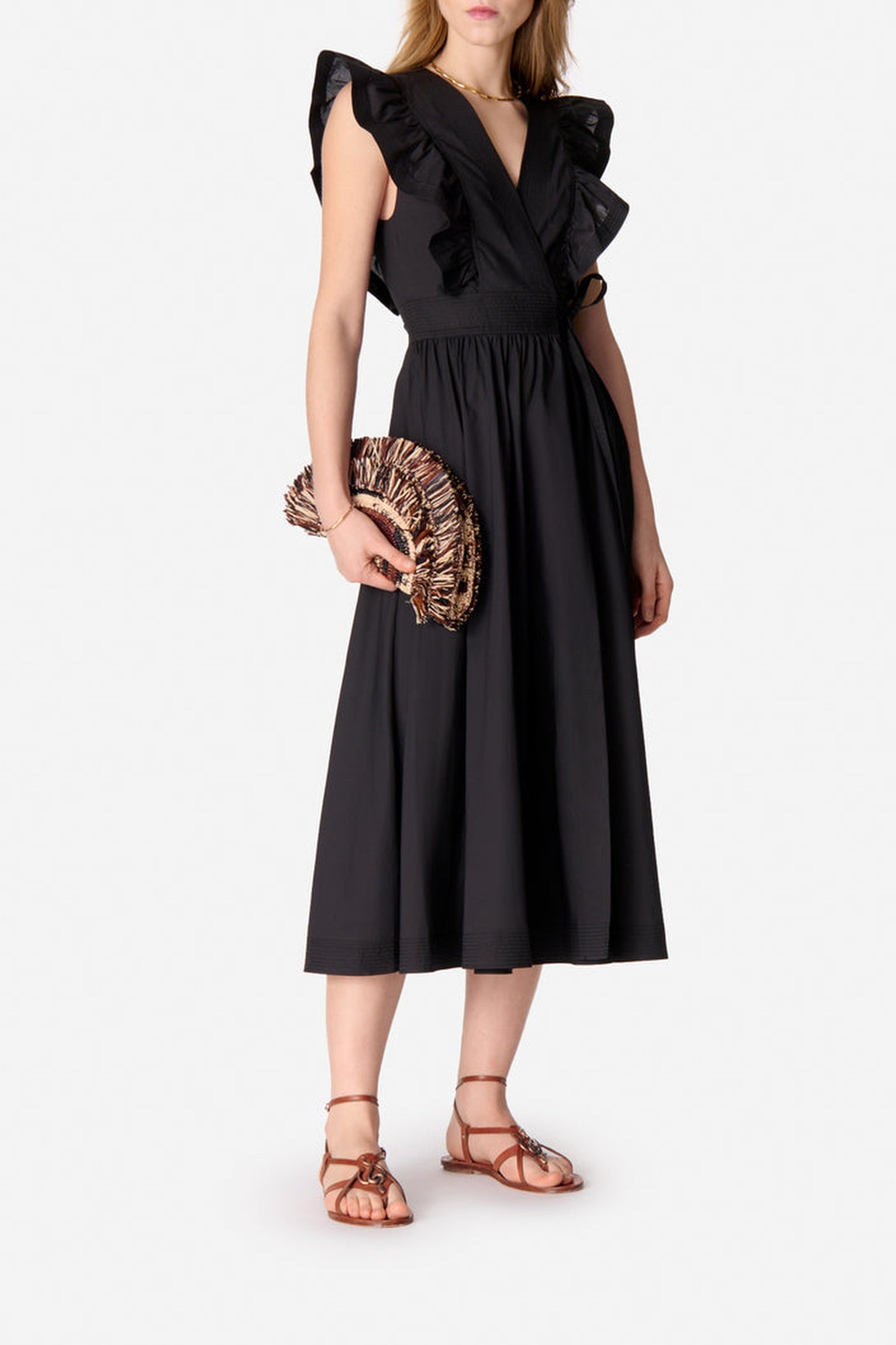 RECO : 130 // Robe longue Ermione en coton - Noir