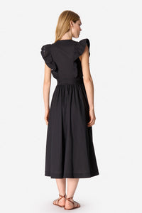 Ermione long cotton dress - Black