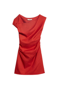 RECO : 110 // Robe courte Eleysa en coton - Brique