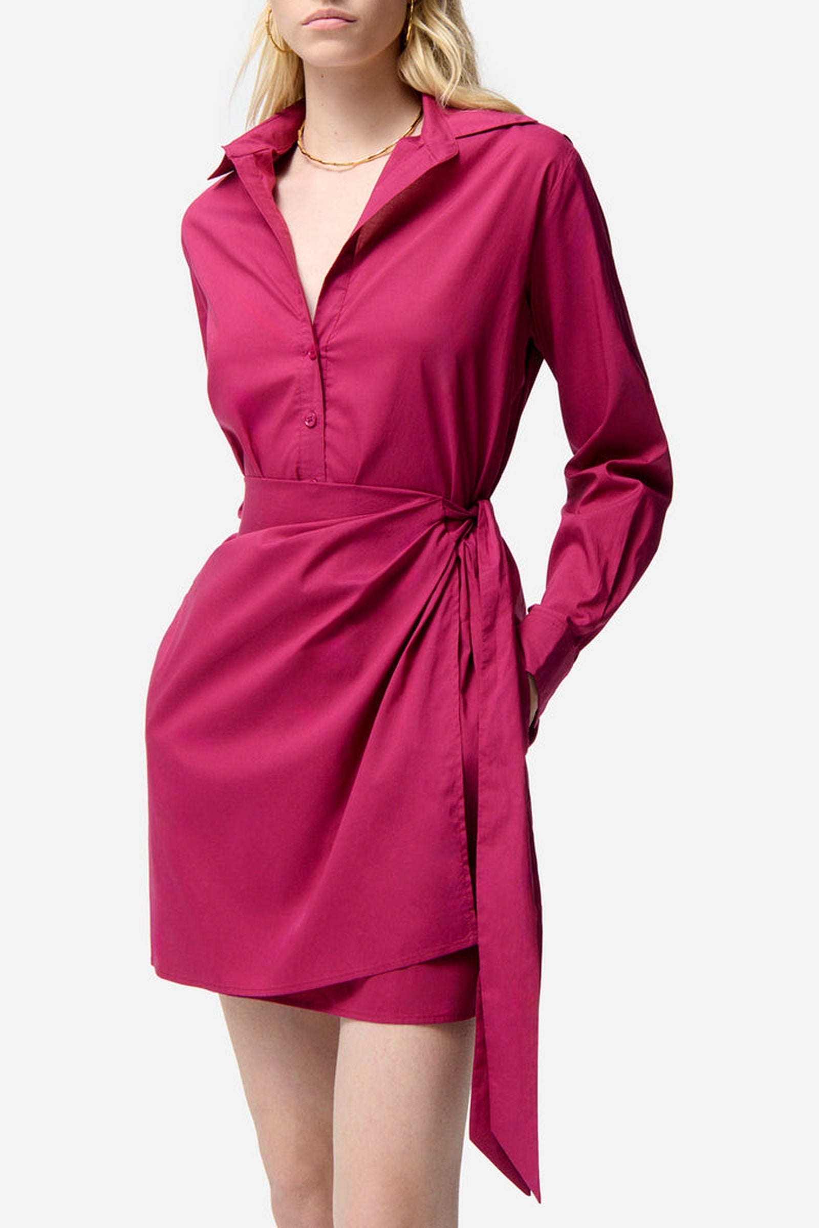 Robe courte Foglia - Grenat