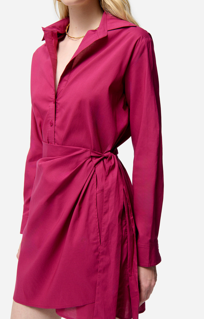 Robe courte Foglia - Grenat