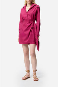 Robe courte Foglia - Grenat