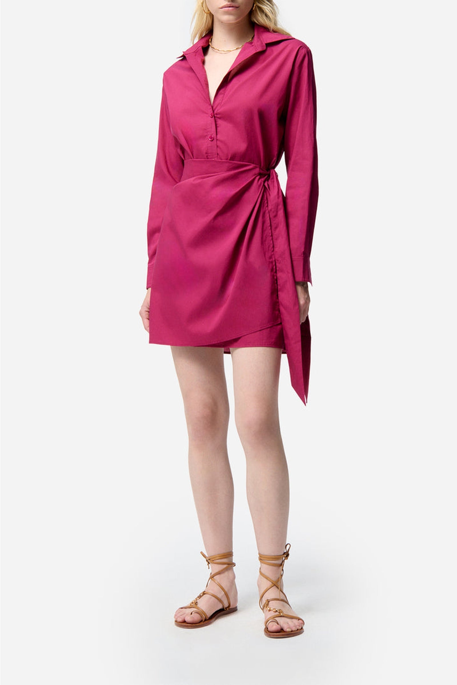 Robe courte Foglia - Grenat