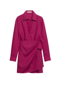 Robe courte Foglia - Grenat