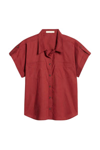 Eloen straight-cut short-sleeved shirt - Red