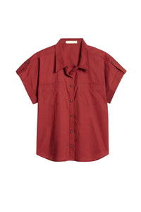 Chemise droite à manches courtes Eloen - Roux
