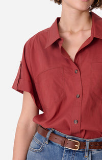Chemise droite à manches courtes Eloen - Roux