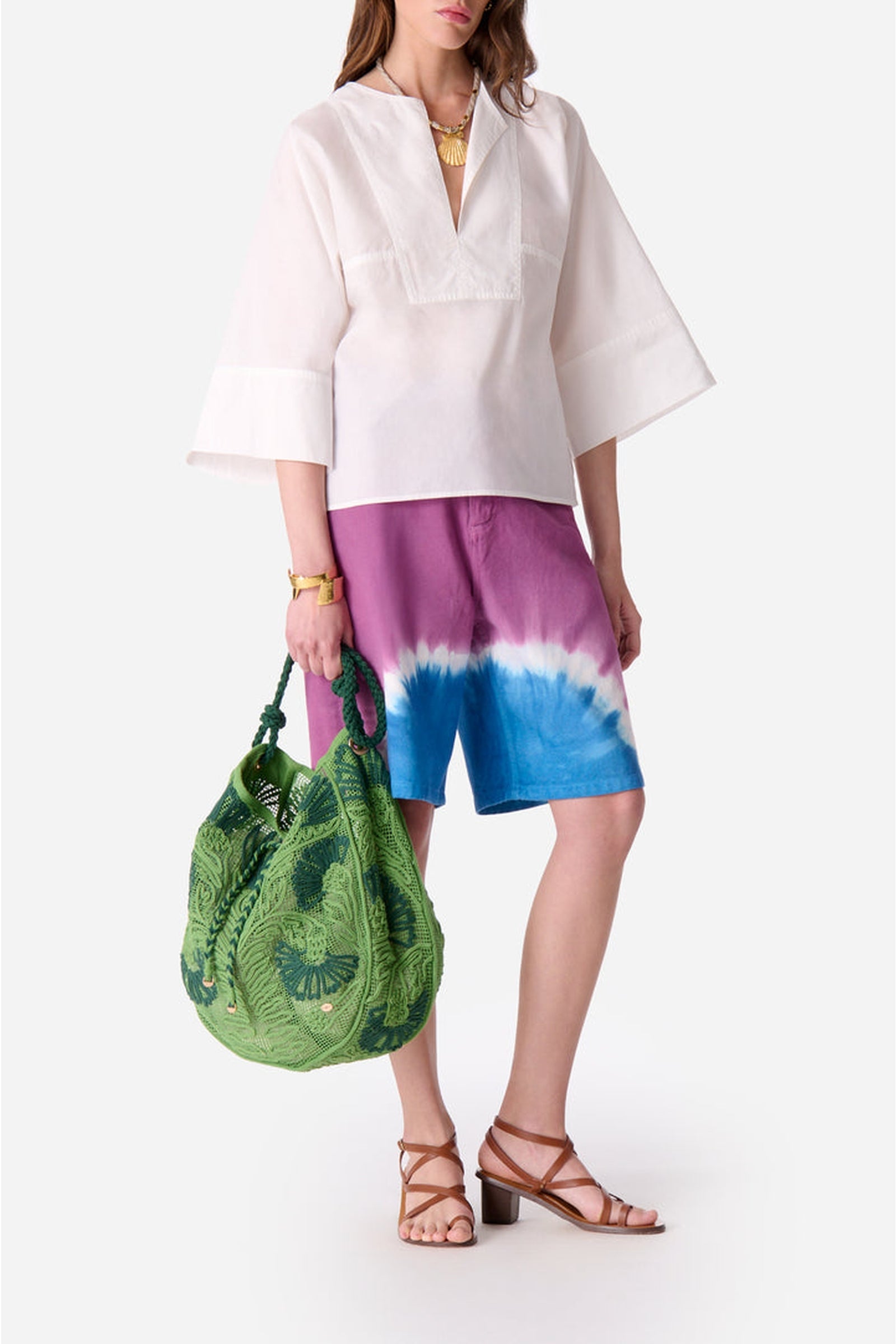 Blouse à manches courtes - Écru