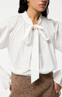 Blouse à col lavallière Fatima - Écru