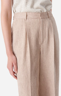 Pantalon Cyrano en lin mélangé - Café