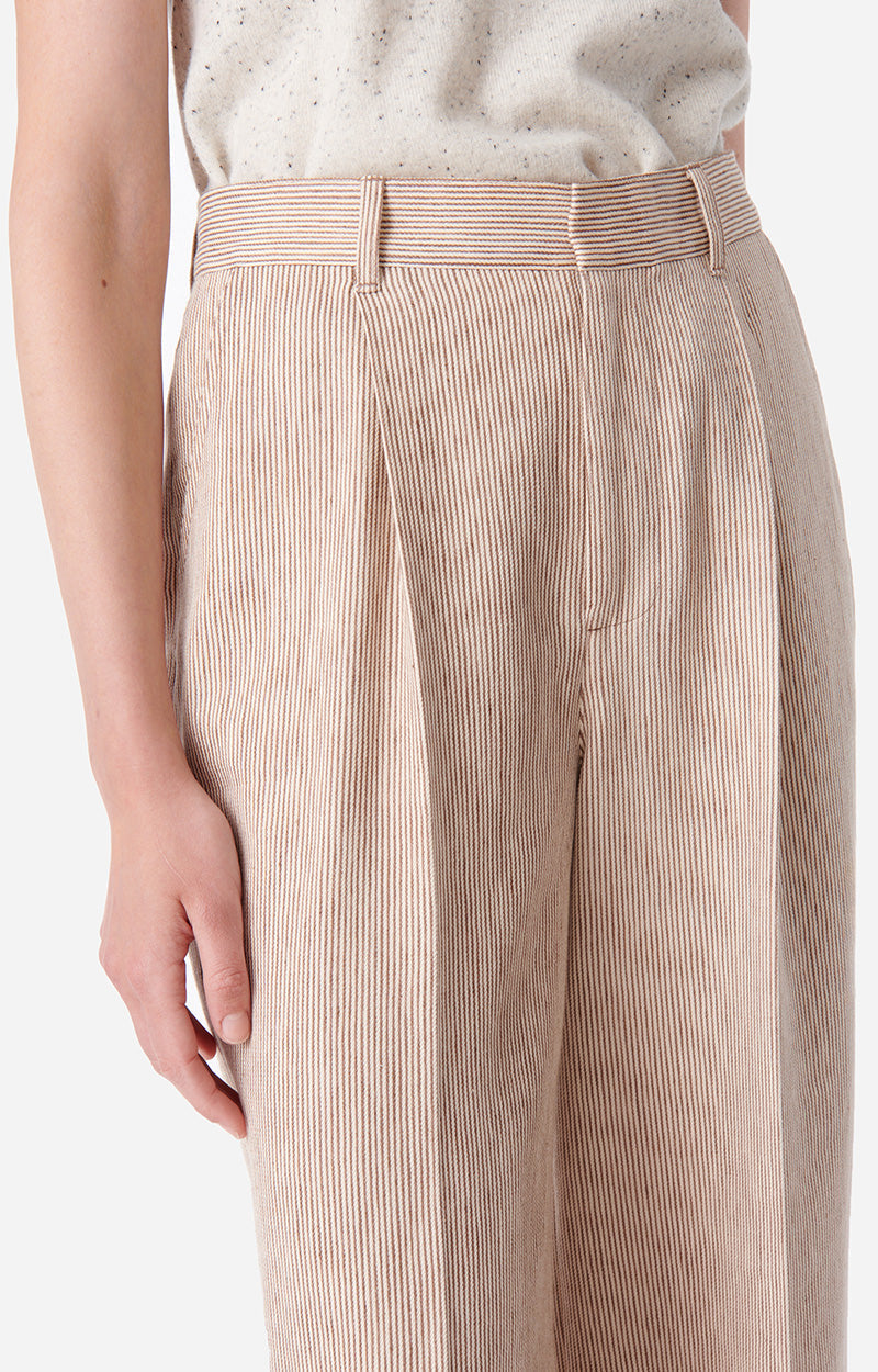Pantalon Cyrano en lin mélangé - Café